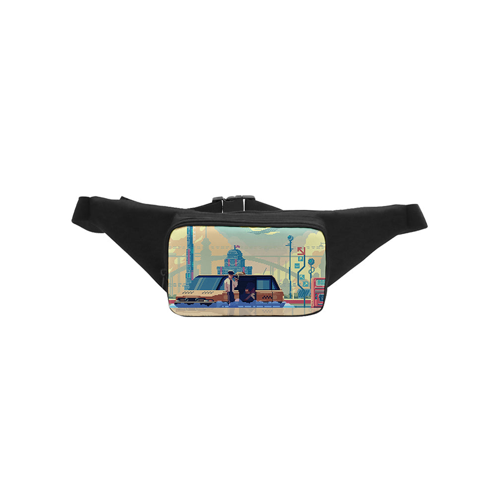 A fanny pack on which patterns can be printed.