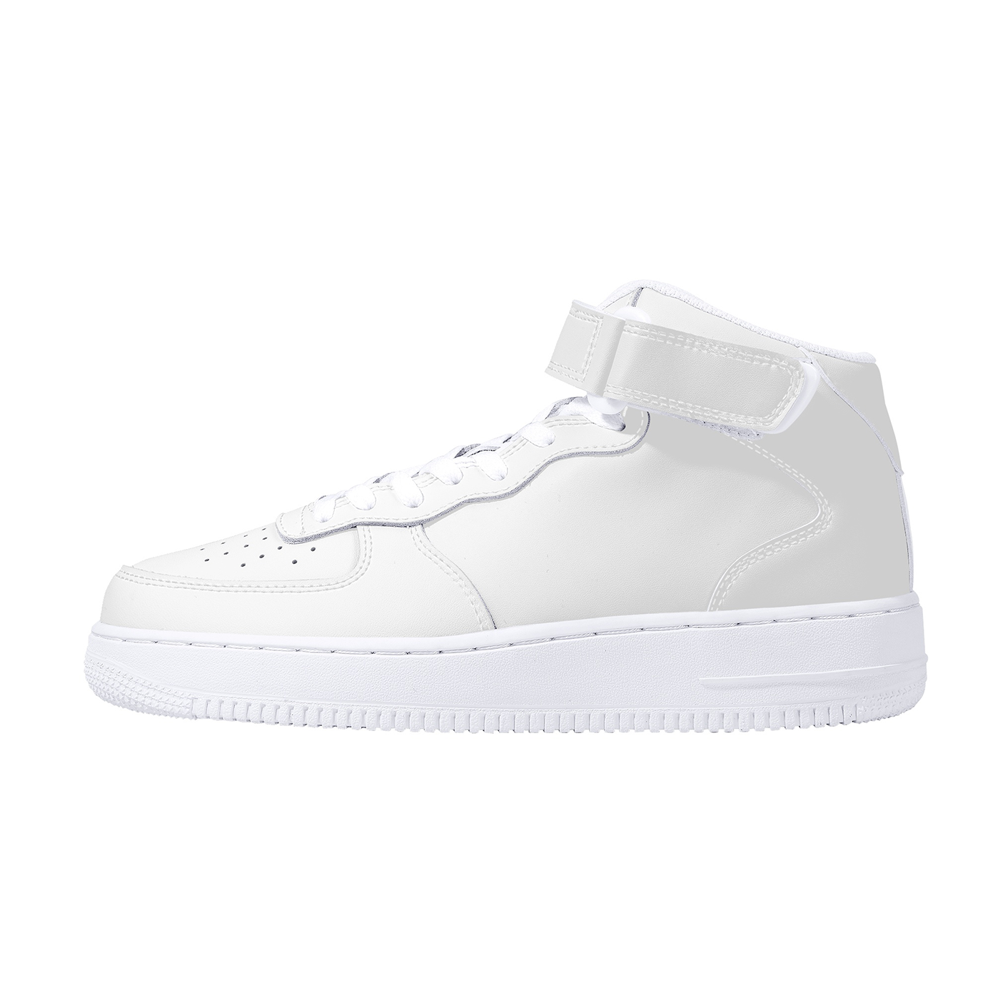 High-top shoes with thick soles and hook-and-loop fasteners for custom fit and comfort