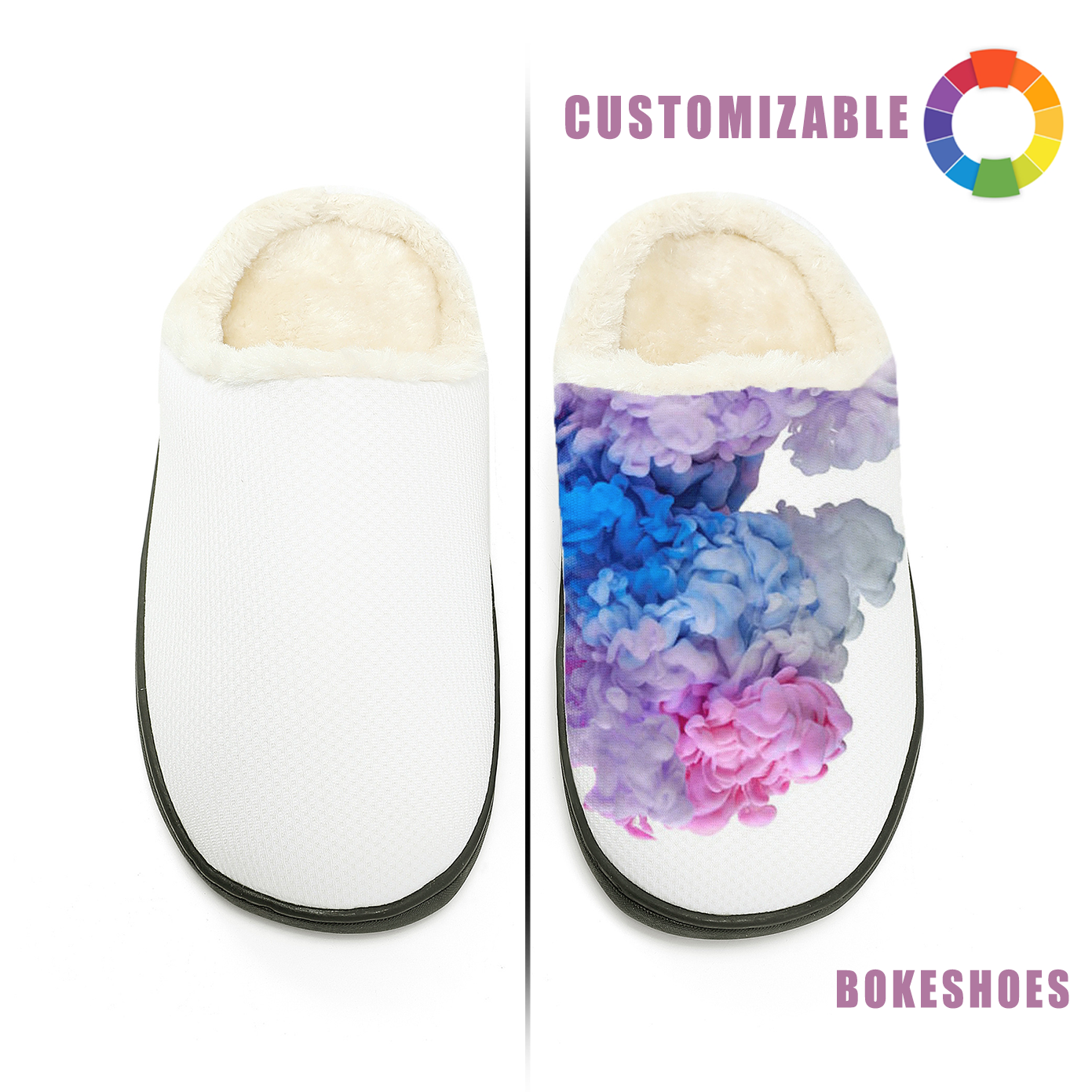Custom Comfortable Slip-on Plush Slippers | Any pattern can be printed