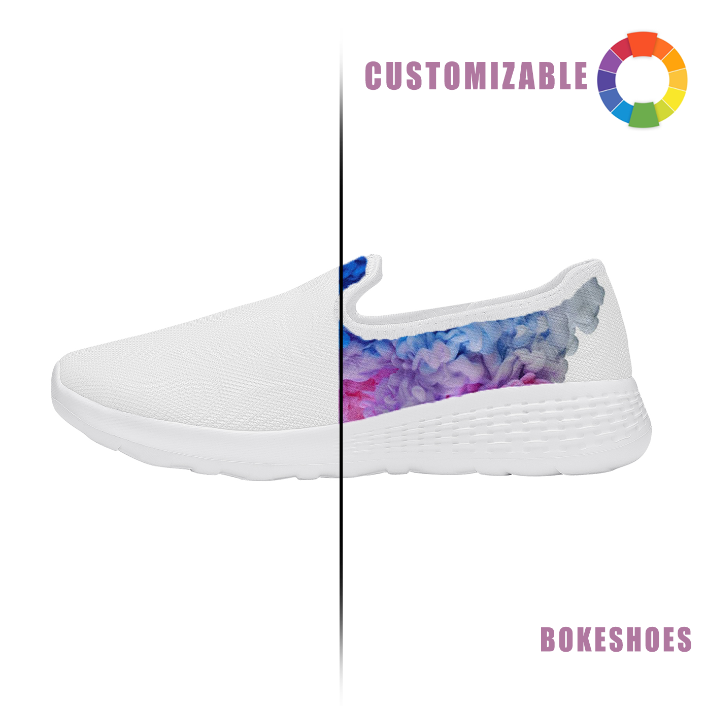 Custom Slip-on Running Shoes With Mesh Upper | Any pattern can be printed