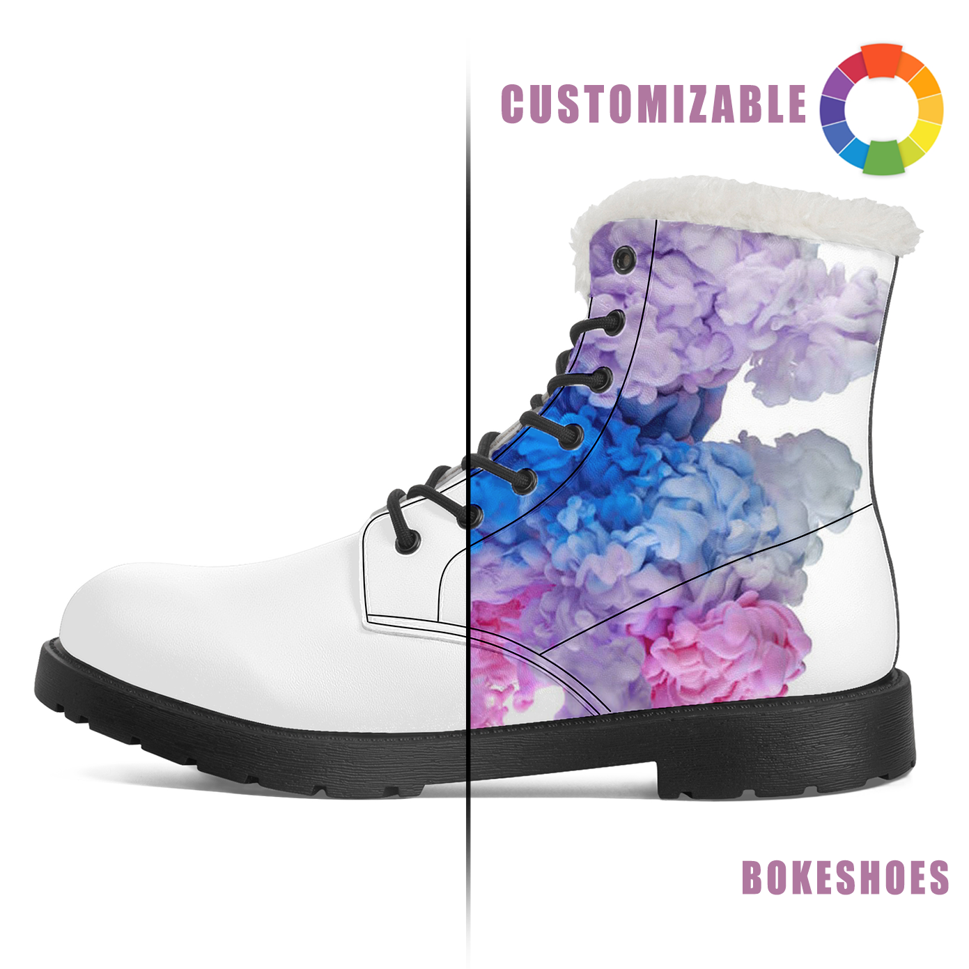 Custom fleece-lined leather boots