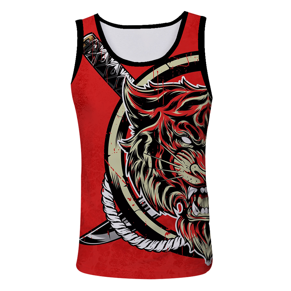A vest with a tiger pattern