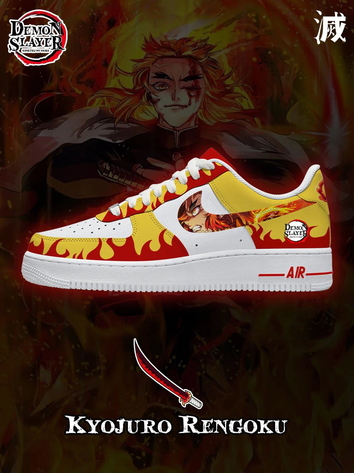 (In Stock)Demon Slayer Series-3 Air Force Low - Top Shoes
