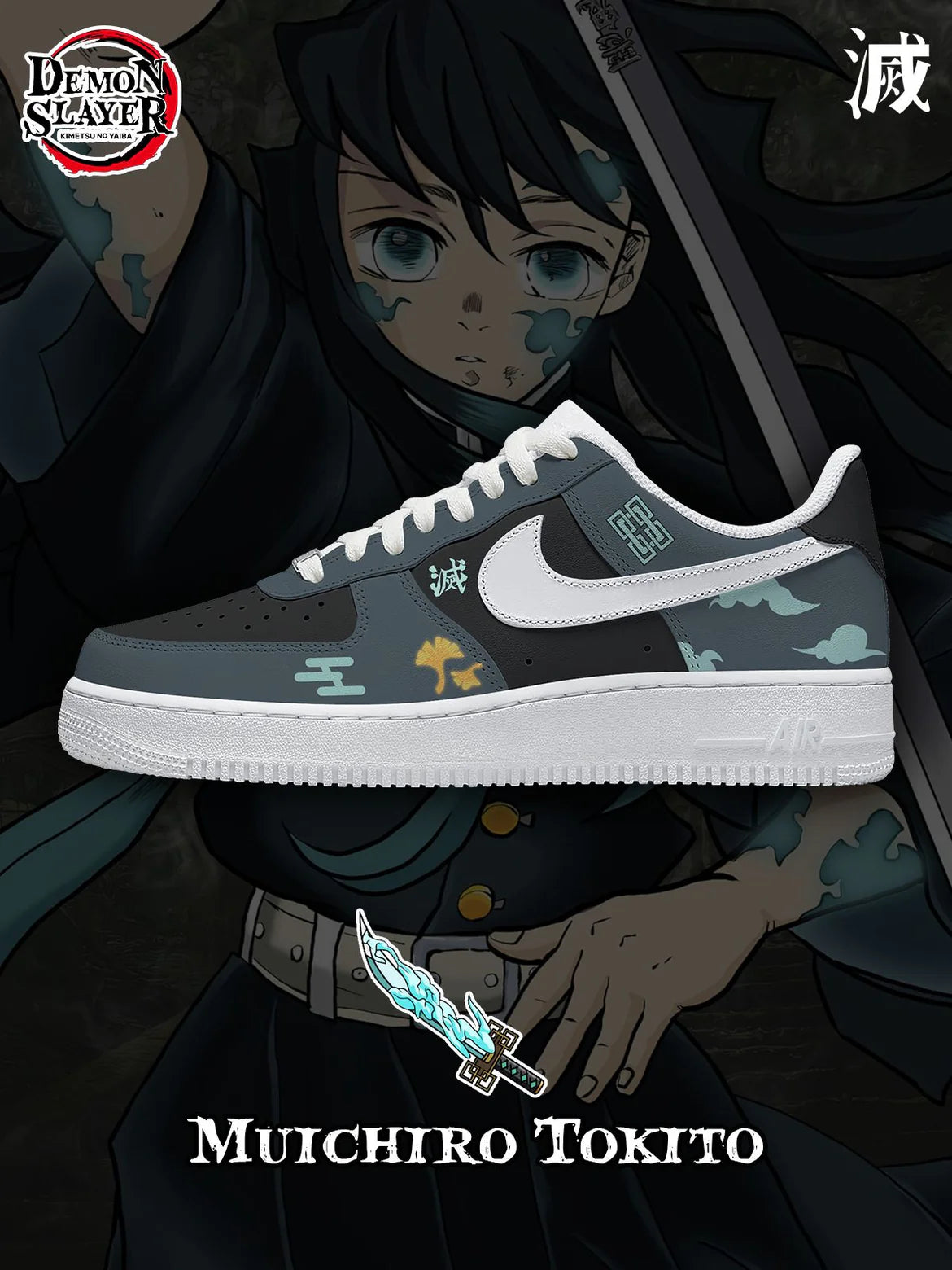 (In Stock)Demon Slayer Series-3 Air Force Low - Top Shoes