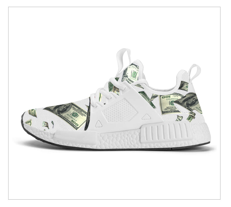 Sports shoes with US dollar patterns
