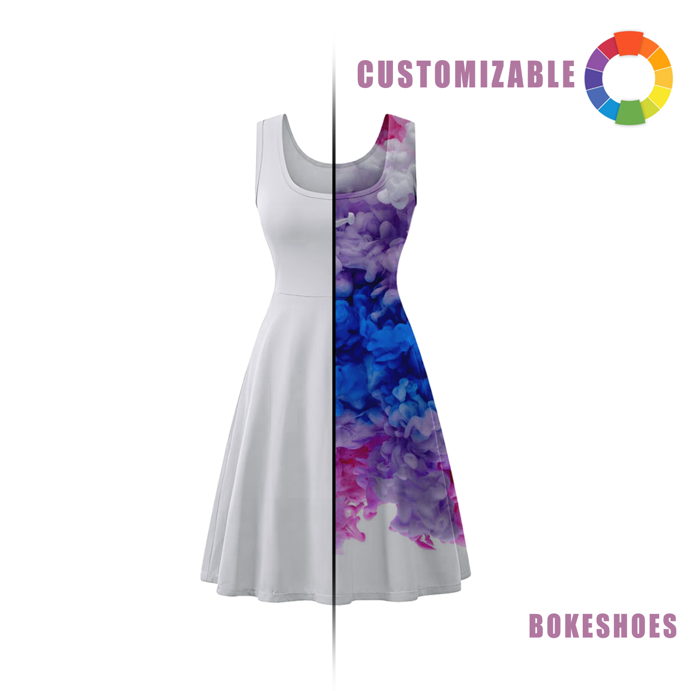 Customizable Sleeveless Dress for Women - Design your own clothes