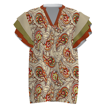 Design Your Own Women’s Ruffled Sleeve V-Neck Top