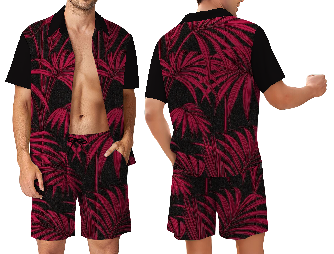 Design Your Own Men’s Breathable Comfort Short Sleeve Shirt Set