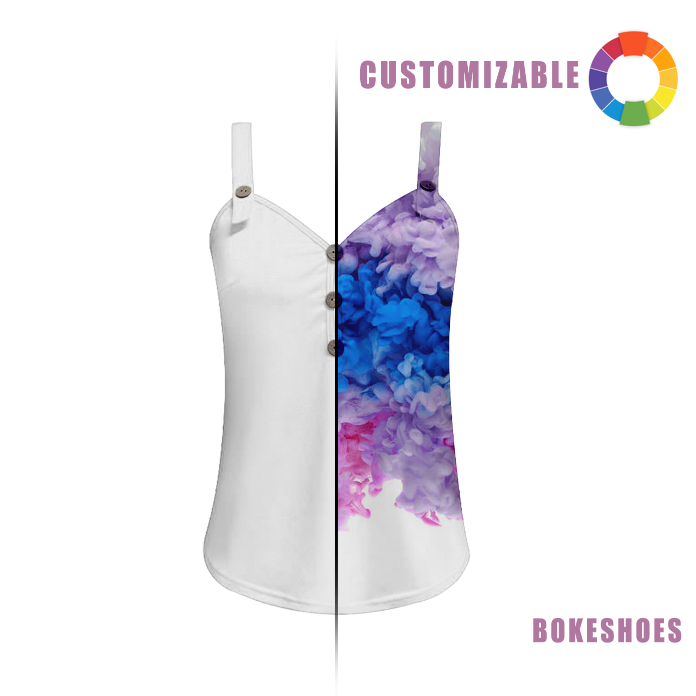 Design Your Own Comfortable and breathable women's spaghetti strap tank top