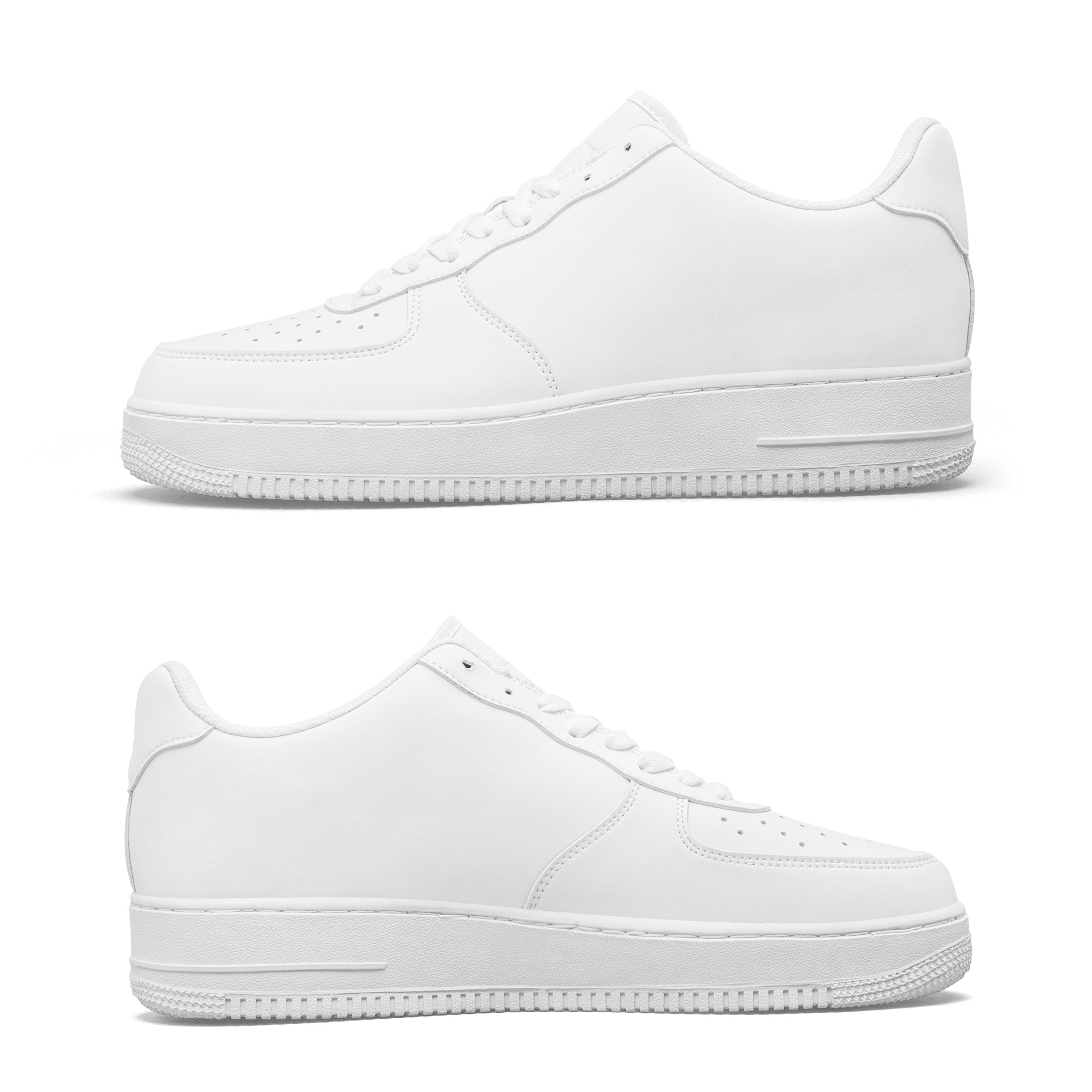 Customizable White PU Sneakers | RB - Sole Casual Shoes for Your Unique Style