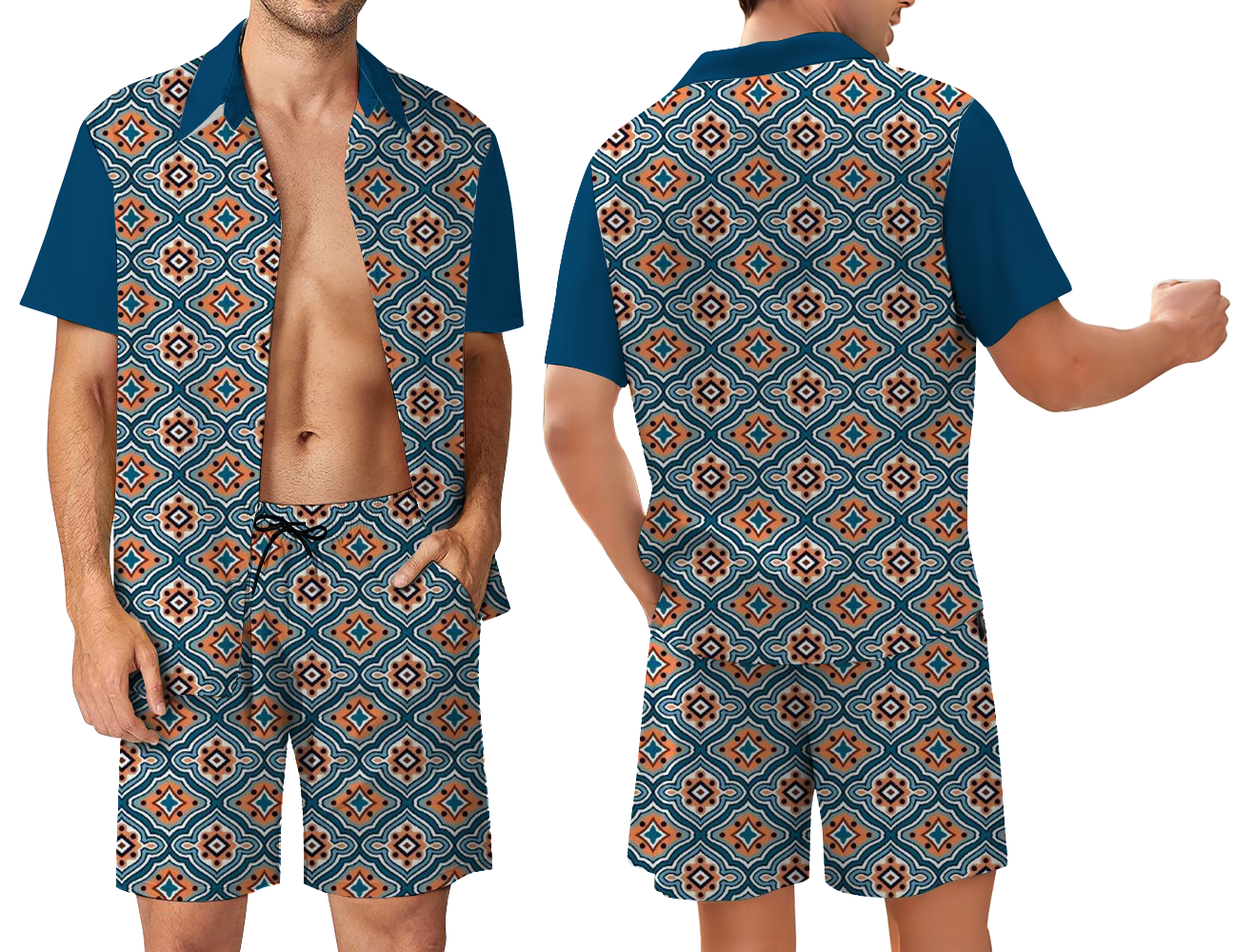 Design Your Own Men’s Breathable Comfort Short Sleeve Shirt Set