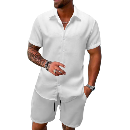 Design Your Own Men's waffle-knit short-sleeve shirt and shorts set