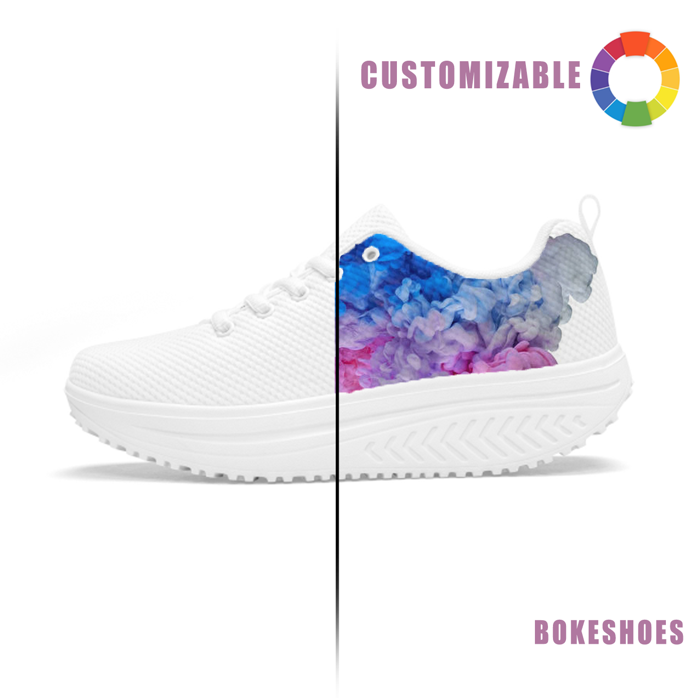 Customizable Mesh Platform Sneakers | MD - Sole Shoes for Trendy Comfort