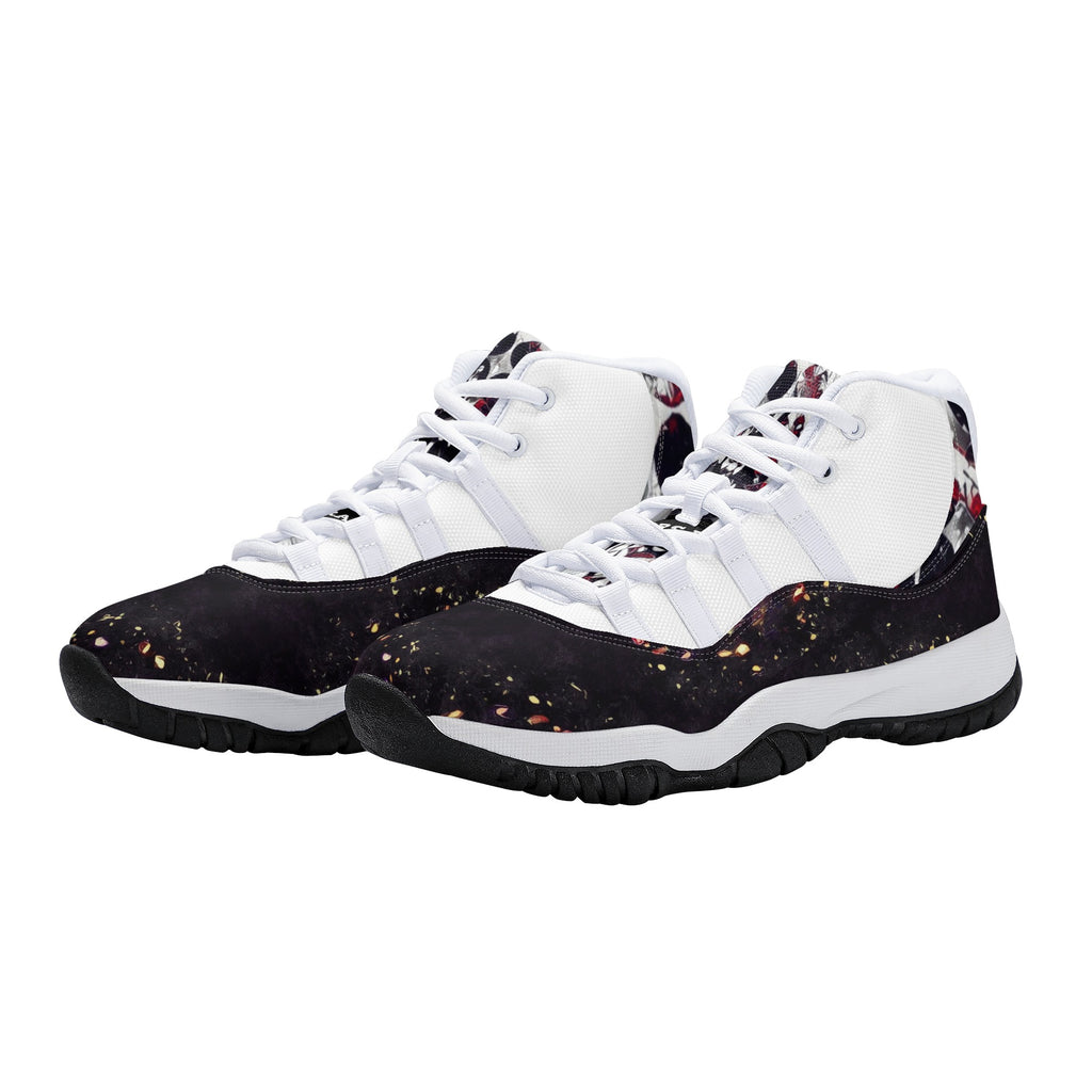 New High - Top Retro Basketball Shoes with 4 Webbing Straps