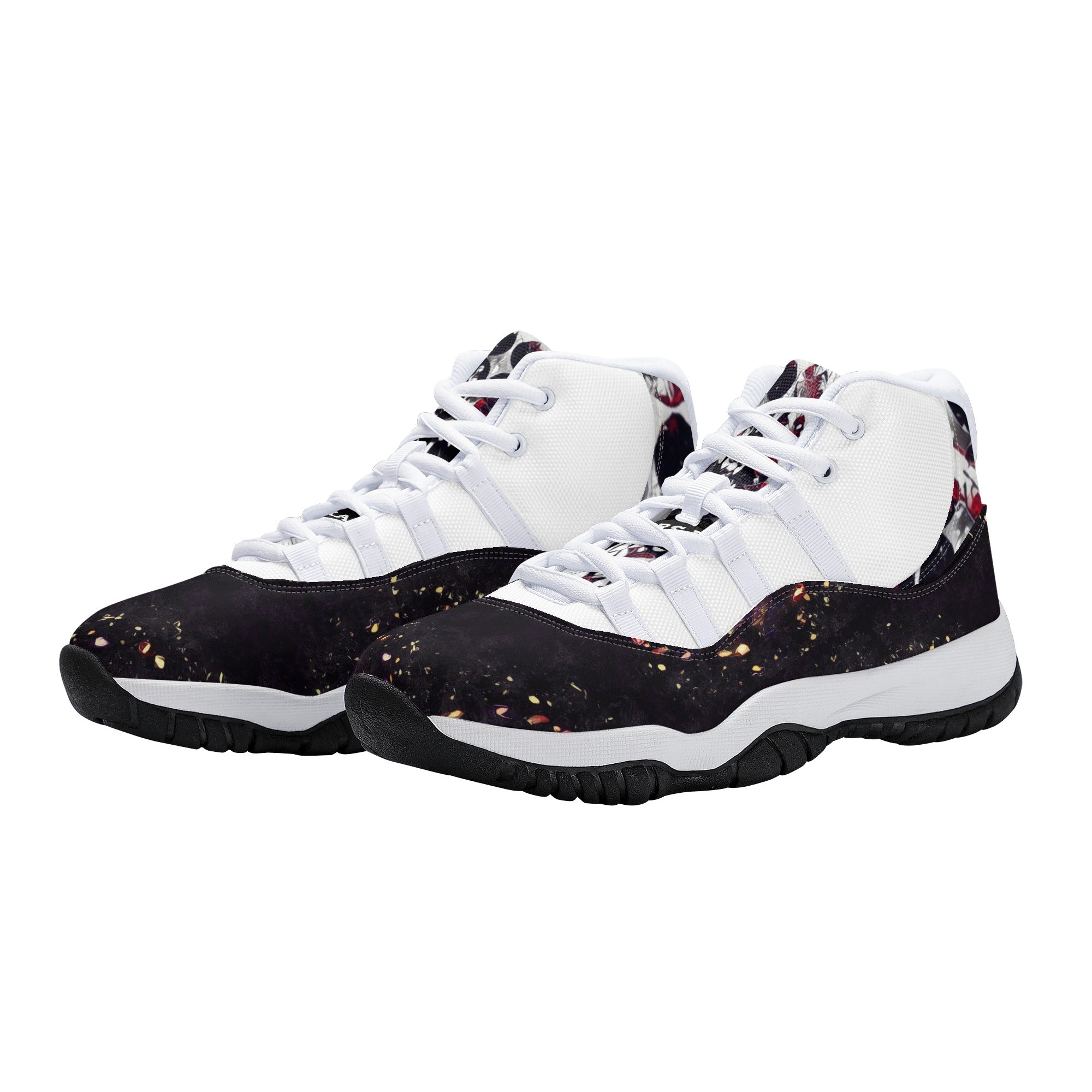 New High - Top Retro Basketball Shoes with 4 Webbing Straps