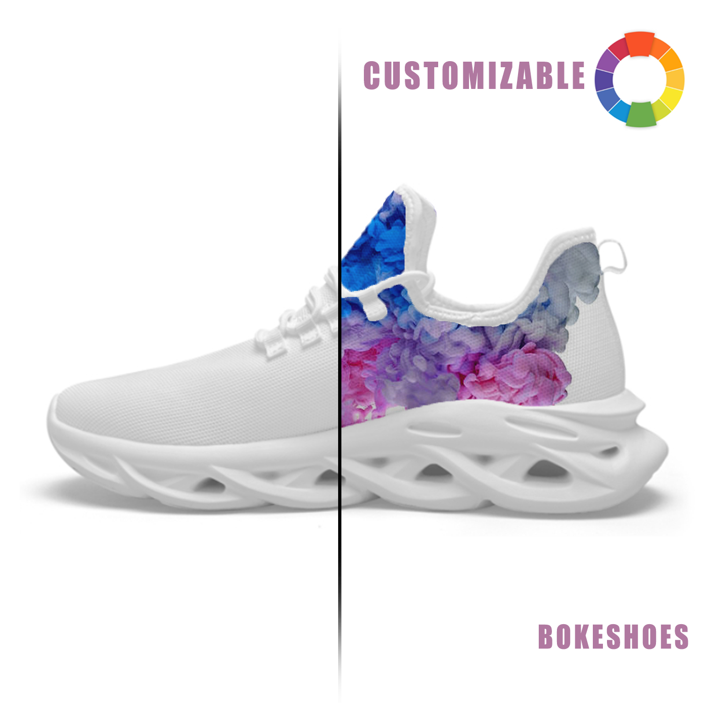 Custom Spring running shoes with breathable mesh upper | Any pattern can be printed