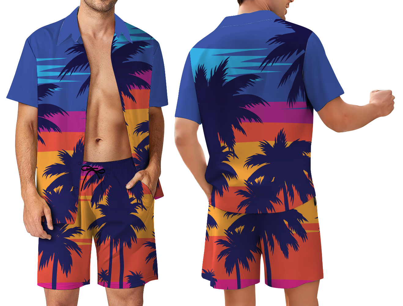 Design Your Own Men’s Breathable Comfort Short Sleeve Shirt Set