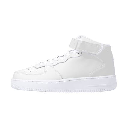 High-top shoes with thick soles and hook-and-loop fasteners for custom fit and comfort