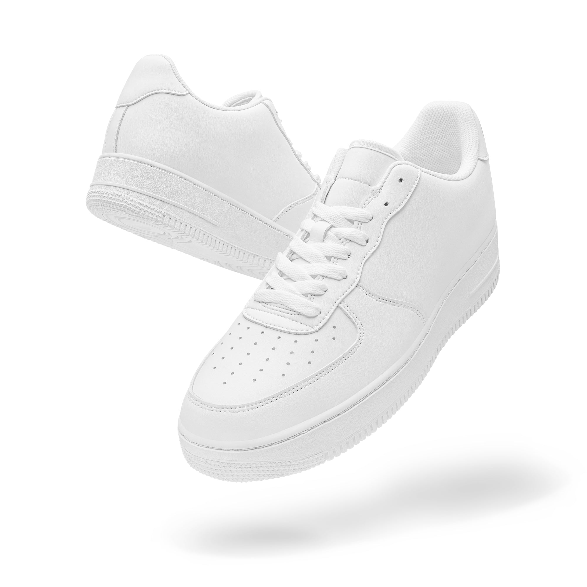 Customizable White PU Sneakers | RB - Sole Casual Shoes for Your Unique Style