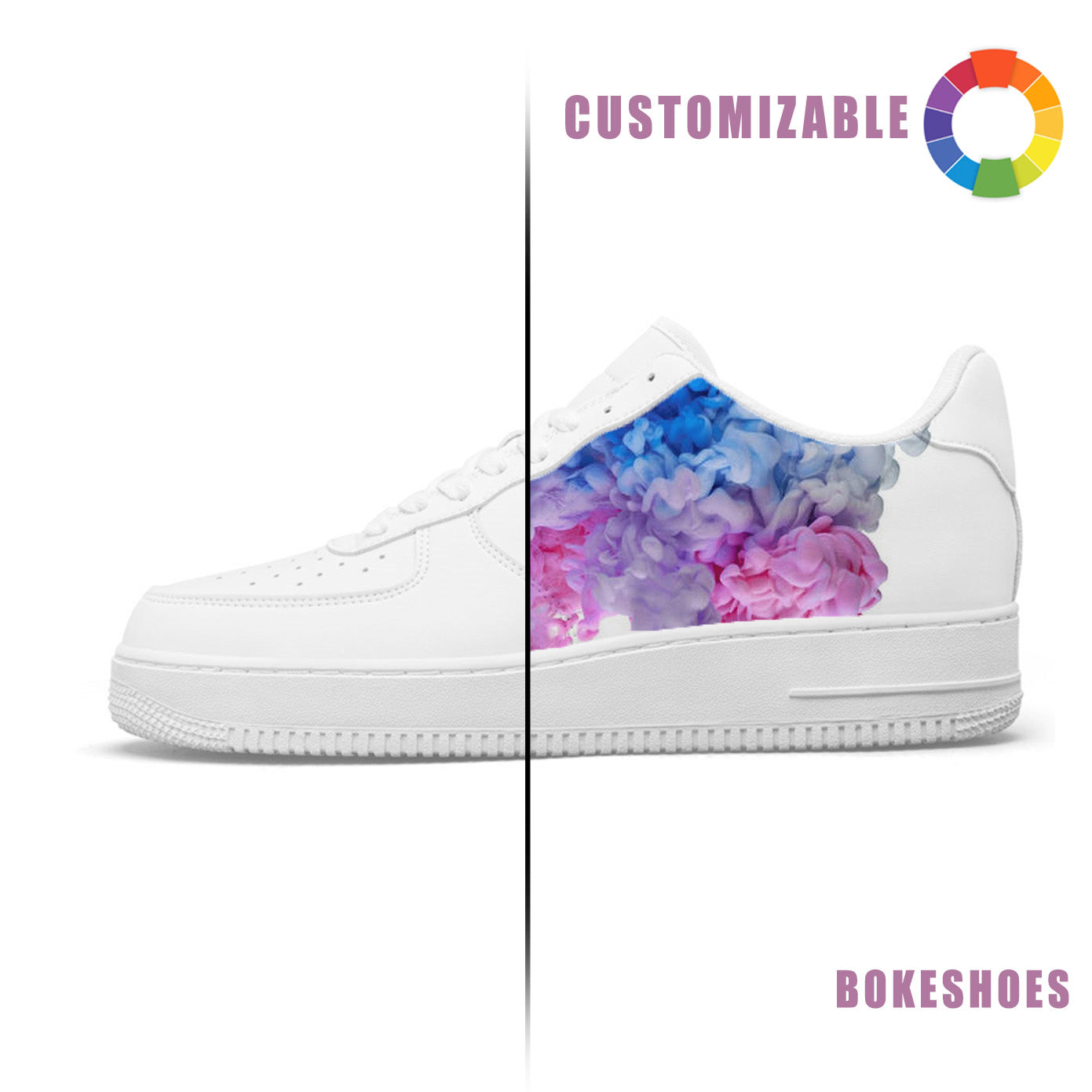Customizable White PU Sneakers | RB - Sole Casual Shoes for Your Unique Style
