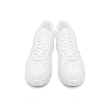 Customizable White PU Sneakers | RB - Sole Casual Shoes for Your Unique Style