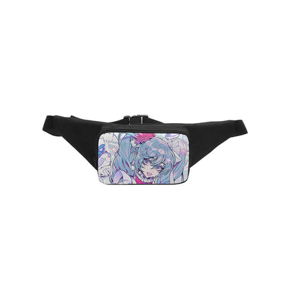 A fanny pack on which patterns can be printed. 