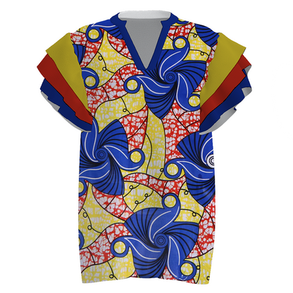 Design Your Own Women’s Ruffled Sleeve V-Neck Top