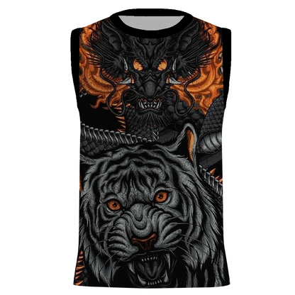 A vest with a tiger pattern
