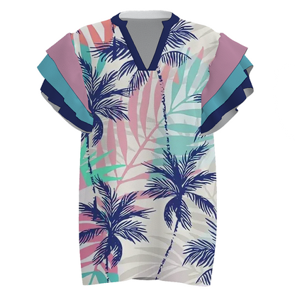 Design Your Own Women’s Ruffled Sleeve V-Neck Top