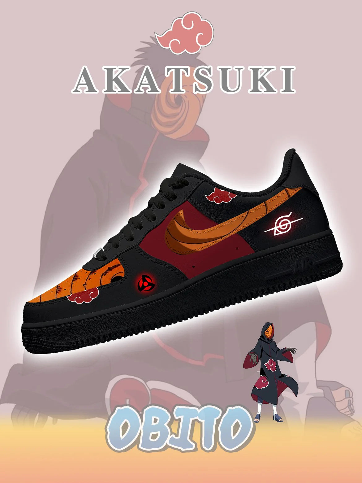 Akatsuki Obito No.3 Custom Low Sneakers