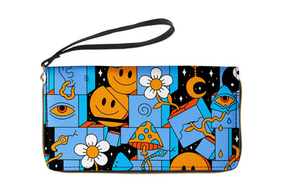 A long wallet with customizable patterns