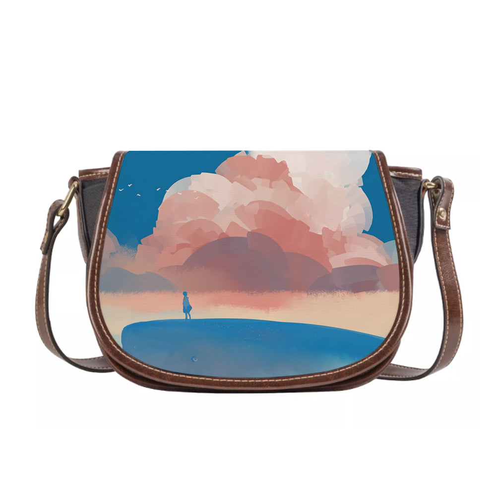 Genuine Leather Crossbody Purses for Women Vintage Leather Satchel Messenger Bag Brown Saddle Leather Handbag