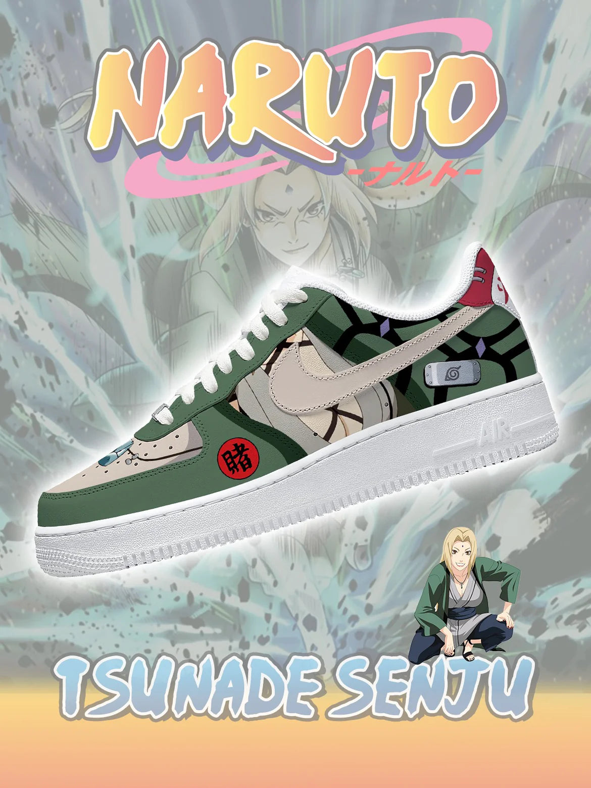 Fifth Hokage Tsunade Senju Custom Low Sneakers