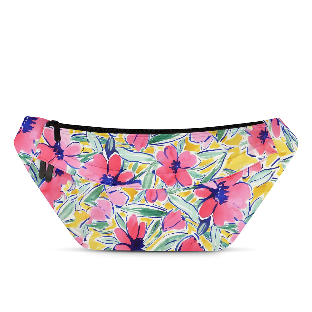 A crossbody bag with a flower pattern