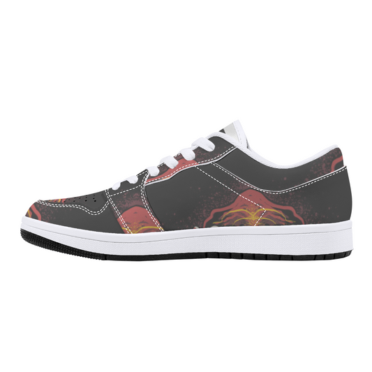 Psychedelic - Print Low - Top PU Sneakers