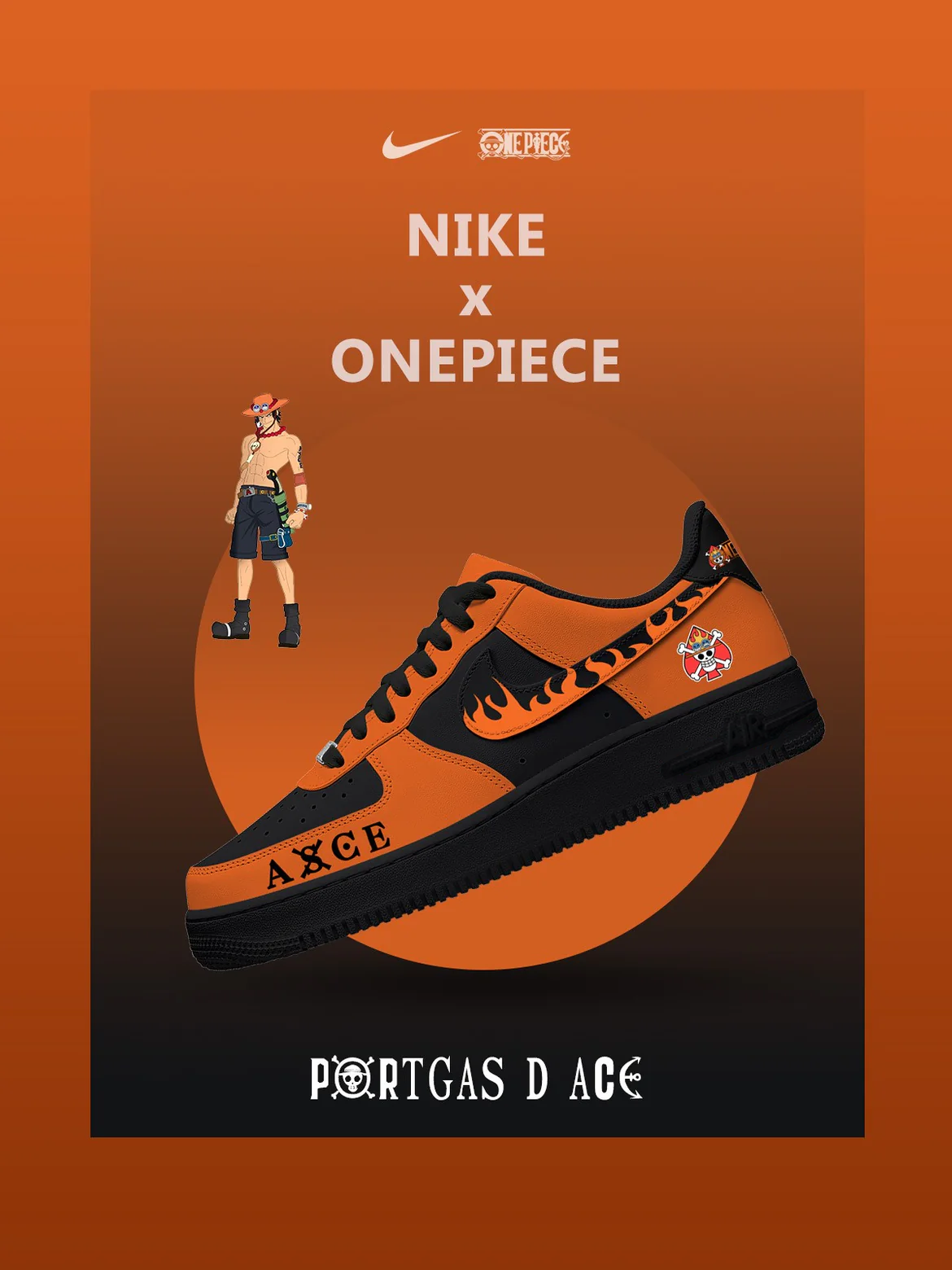 Portgas D Ace V.2 Custom Low Sneakers