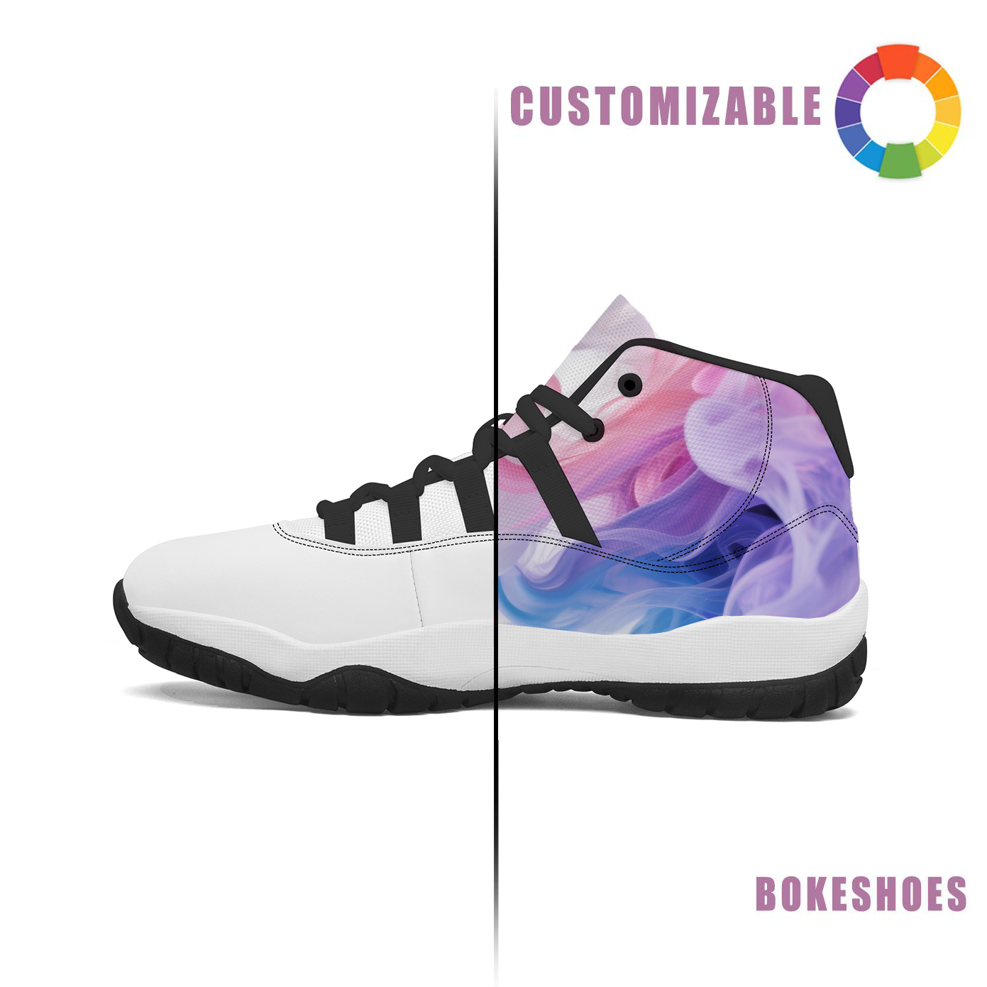 New High - Top Retro Basketball Shoes with 4 Webbing Straps