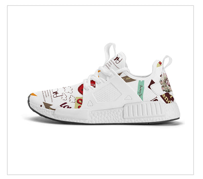 Sports shoes with text patterns