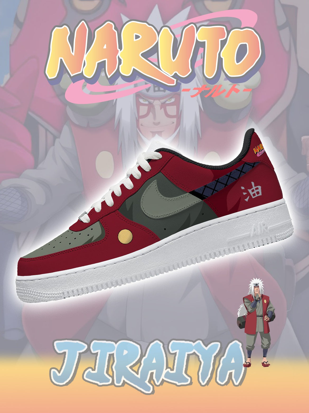 Sannin Jiraiya V2 Custom Low Sneakers