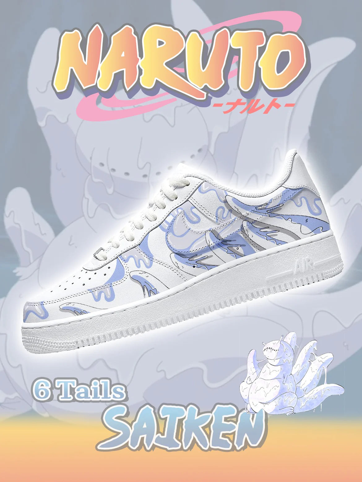 Six-Tails Saiken Tailed Beasts Custom Low Sneakers