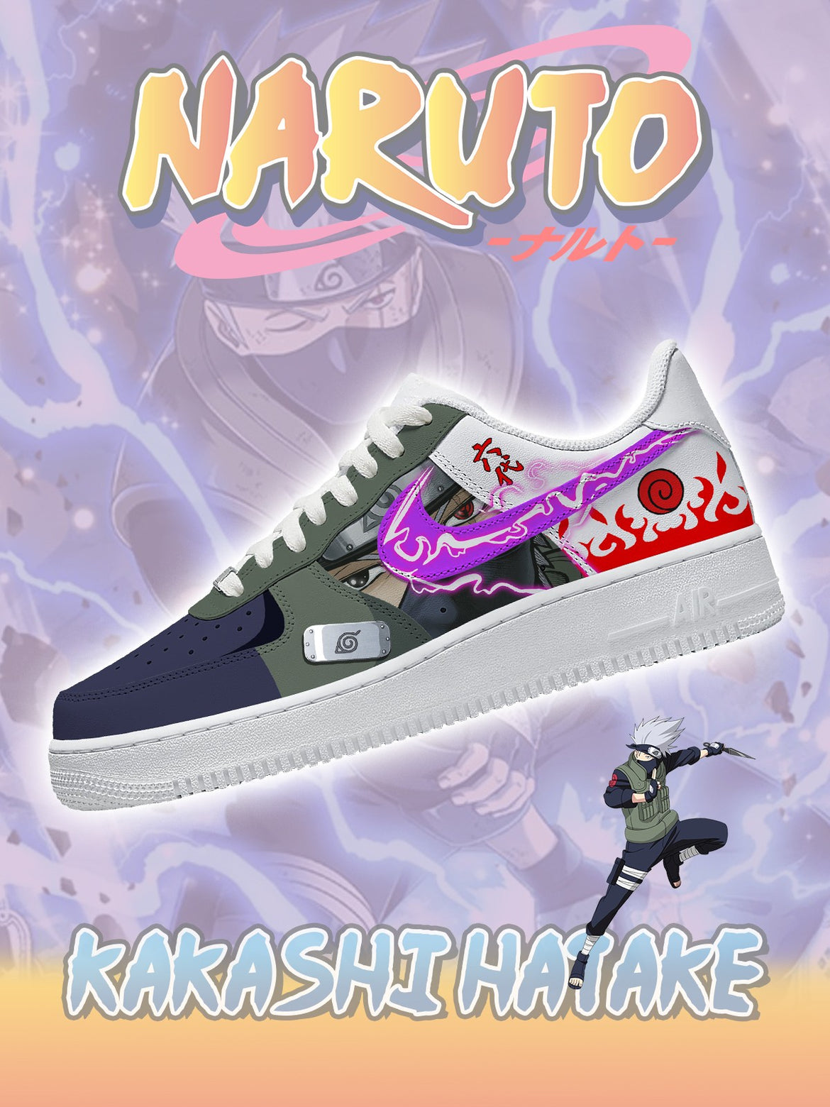 Sixth Hokage Kakashi Hatake Custom Low Sneakers